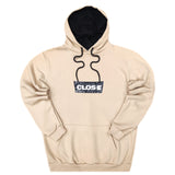 Close society - W23-921 - black stamp logo hoodie - beige