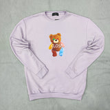 Close society - W23-869 - bear logo sweatshirt - lilac