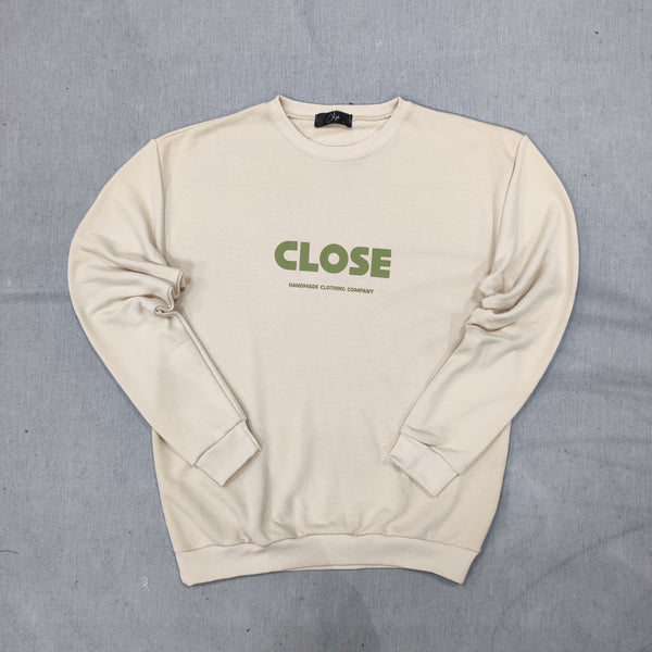 Close society - W23-866 - handmade logo sweatshirt - beige