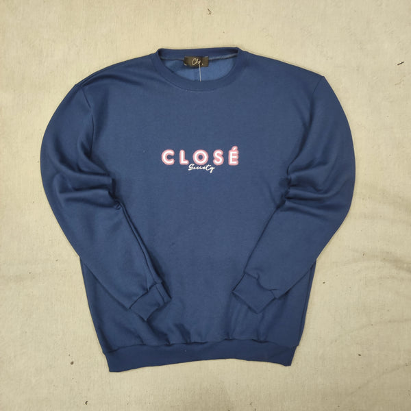 Close society - W23-865 - neon logo sweatshirt - blue