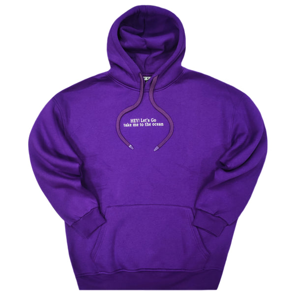 Jcyj - TRM1374 - ocean oversized hoodie - purple