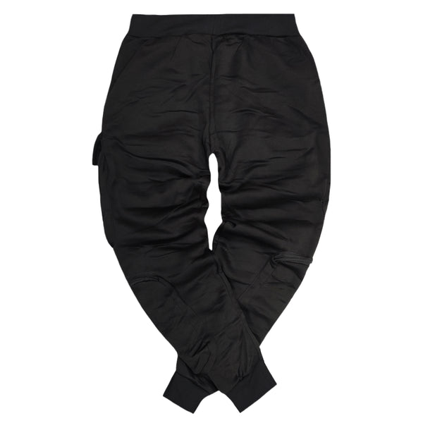 Gang - QS9909-1 - techwear cargo sweatpants - black