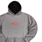 Close society - W23-961 - red patch logo hoodie - grey