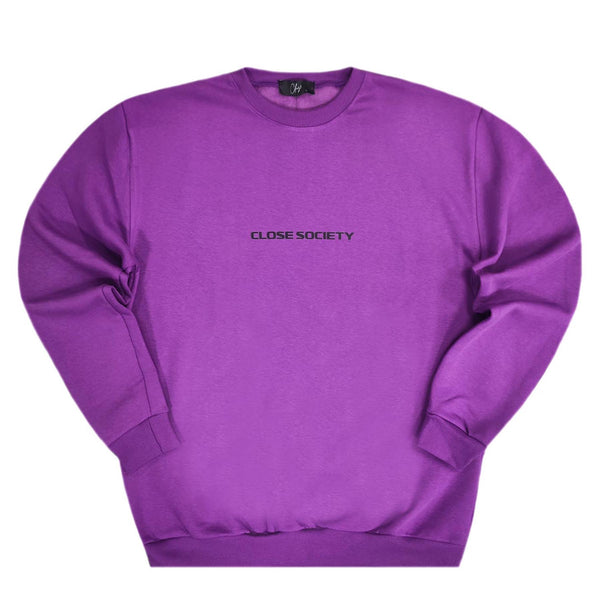 Close society - W23-877 - logo sweatshirt - purple