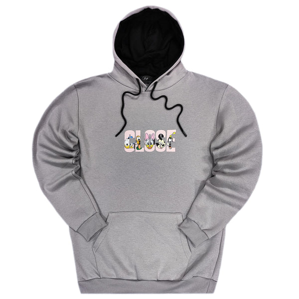 Close society - W23-960 - d. characters logo hoodie - ice