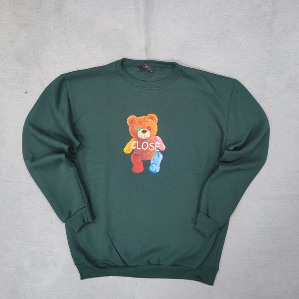 Close society - W23-869 - bear logo sweatshirt - green