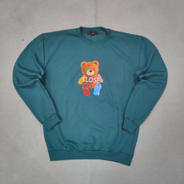 Close society - W23-869 - bear logo sweatshirt - petrol