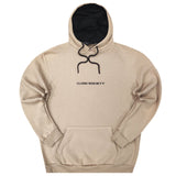 Close society - W23-950 - simple green logo hoodie - camel