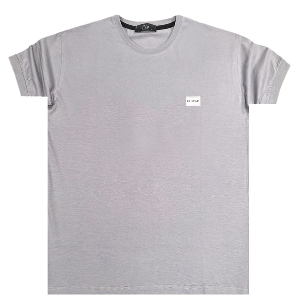 Ανδρική κοντομάνικη μπλούζα Close society - S24-220 - plastic logo tee γκρι πάγου