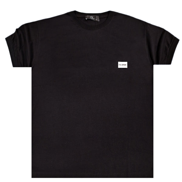 Ανδρική κοντομάνικη μπλούζα Close society - S24-220 - plastic logo μαύρο