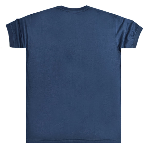Ανδρική κοντομάνικη μπλούζα Close society - S24-214 - simple logo μπλε