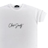 Ανδρική κοντομάνικη μπλούζα Close society - S24-218 - calligraphy tee λευκό