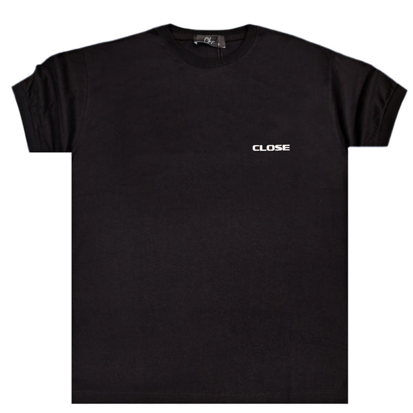 Κοντομάνικη μπλούζα Close society - S24-221 - playlist OVERSIZED fit μαύρο
