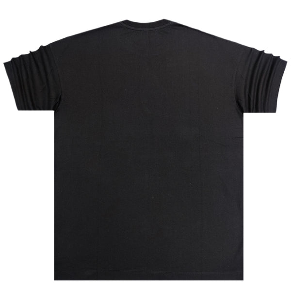 Ανδρική κοντομάνικη μπλούζα Cosi jeans - 63-S24-21 - calligraphy letters oversized fit tee μαύρο