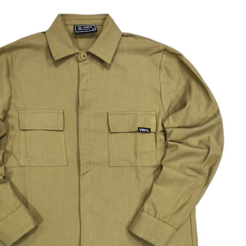 Vinyl art clothing - 33520-04 - essential overshirt jacket - khaki