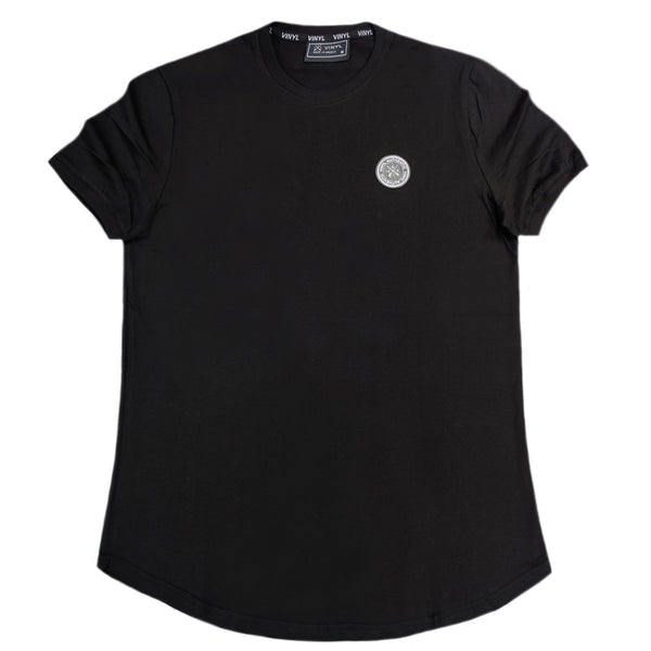 Ανδρική κοντομάνικη μπλούζα Vinyl art clothing - 19510-01 - essential long line μαύρο