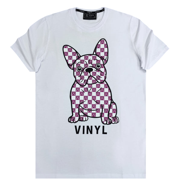 Κοντομάνικη μπλούζα Vinyl art clothing - 36544-02 - doggie logo λευκό