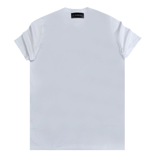 Ανδρική κοντομάνικη μπλούζα Vinyl art clothing - 97812-02 - cool teddy logo λευκό