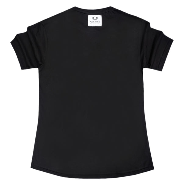 Ανδρική κοντομάνικη μπλούζα New wave clothing - 241-11 - teddy bear logo μαύρο