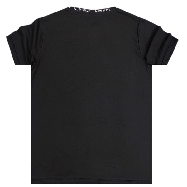 Ανδρική κοντομάνικη μπλούζα New wave clothing - 231-48 - elastic t-shirt μαύρο
