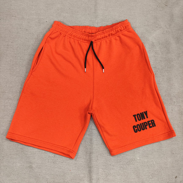 Tony couper - V23/19 - black logo shorts - orange