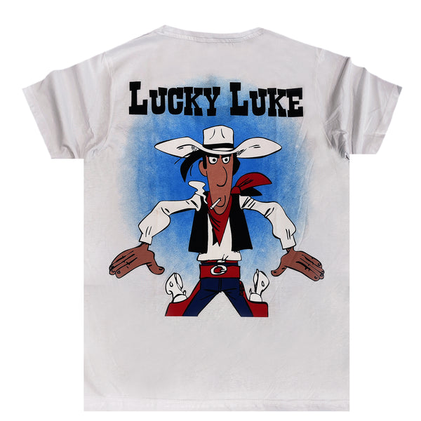 Ανδρική κοντομάνικη μπλούζα New wave clothing - 241-27 - lucky luke γκρι πάγου