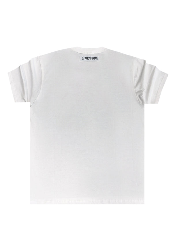 Ανδρική κοντομάνικη μπλούζα Tony couper  - T24/45 - white cube logo tee λευκό