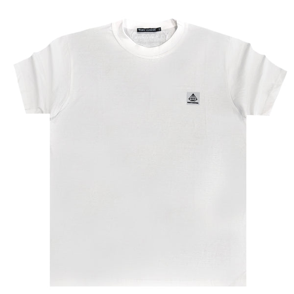 Ανδρική κοντομάνικη μπλούζα Tony couper  - T24/45 - white cube logo tee λευκό