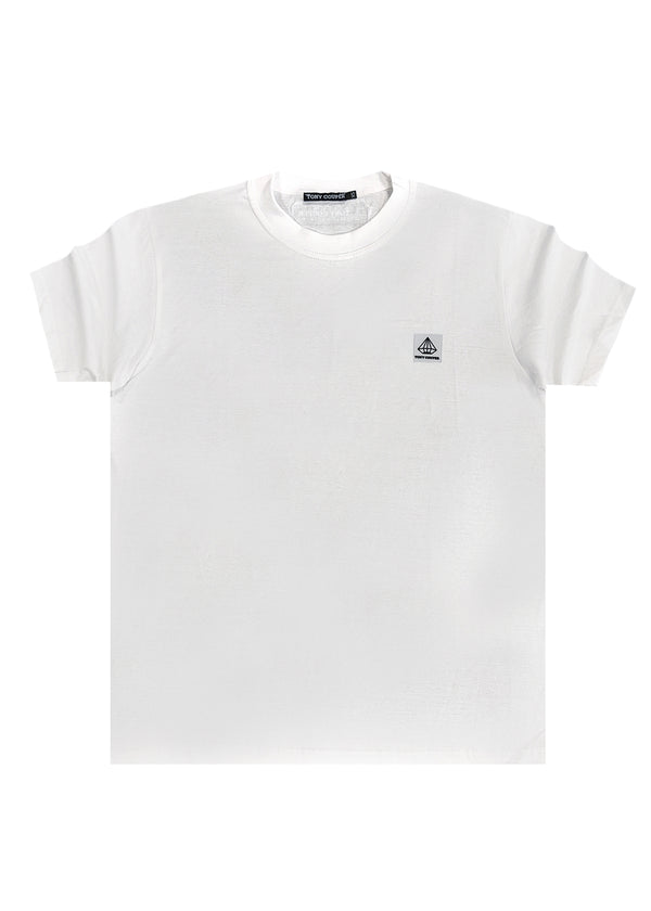 Ανδρική κοντομάνικη μπλούζα Tony couper  - T24/45 - white cube logo tee λευκό