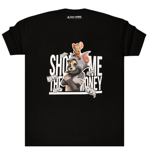 Tony couper  - T24/14 - tom and jerry oversize tee - black