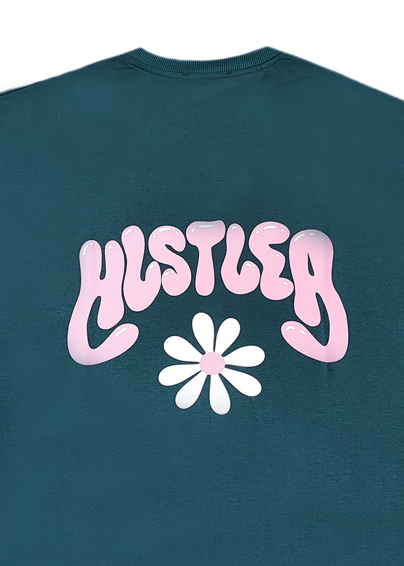 Κοντομάνικη Μπλούζα Close society - S24-206 - hustler OVERSIZED tee πετρόλ