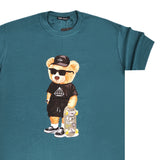 Κοντομάνικη μπλούζα Tony couper  - T24/37 - cool teddy logo πετρόλ