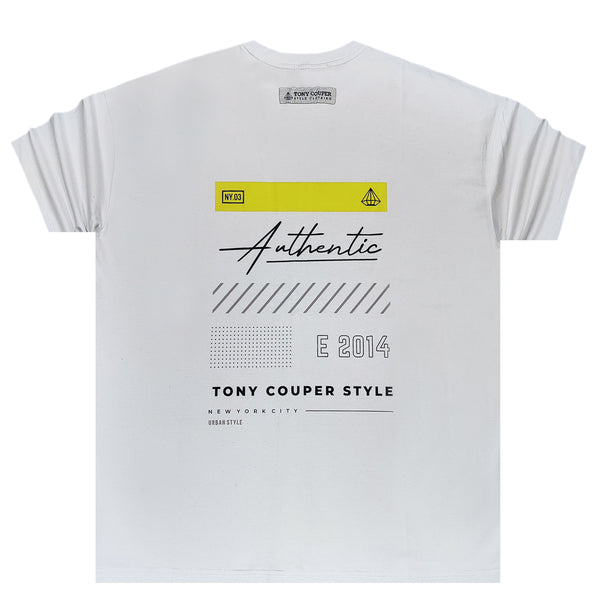 Ανδρική κοντομάνικη μπλούζα Tony couper - T24/22 - authentic extra oversized fit λευκό