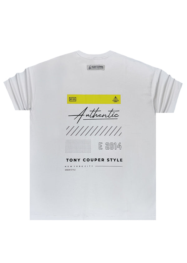 Ανδρική κοντομάνικη μπλούζα Tony couper - T24/22 - authentic extra oversized fit λευκό