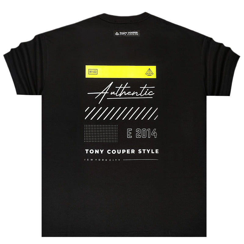 Ανδρική κοντομάνικη μπλούζα Tony couper - T24/22 - authentic extra oversized fit μαύρο