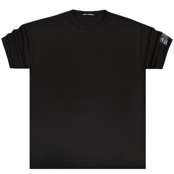 Ανδρική κοντομάνικη μπλούζα Tony couper - T24/26 - black patch extra oversized μαύρο