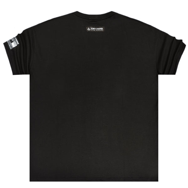 Ανδρική κοντομάνικη μπλούζα Tony couper - T24/26 - black patch extra oversized μαύρο