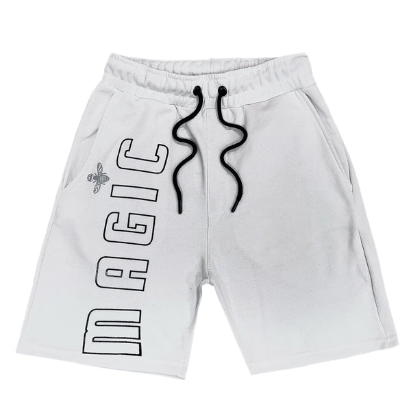 Ανδρική βερμούδα Magicbee - MB2452 - reflective logo shorts λευκό