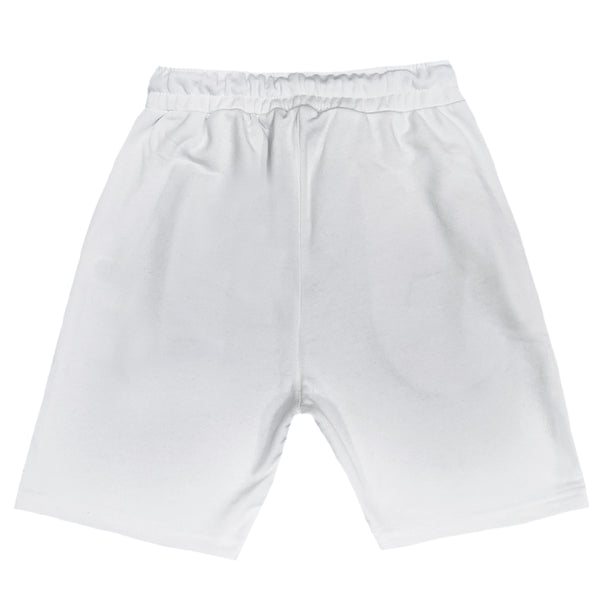 Ανδρική βερμούδα Magicbee - MB2452 - reflective logo shorts λευκό