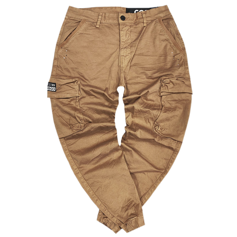 Cosi jeans - 62-fosse - w23 - splashed elasticated cargo - camel