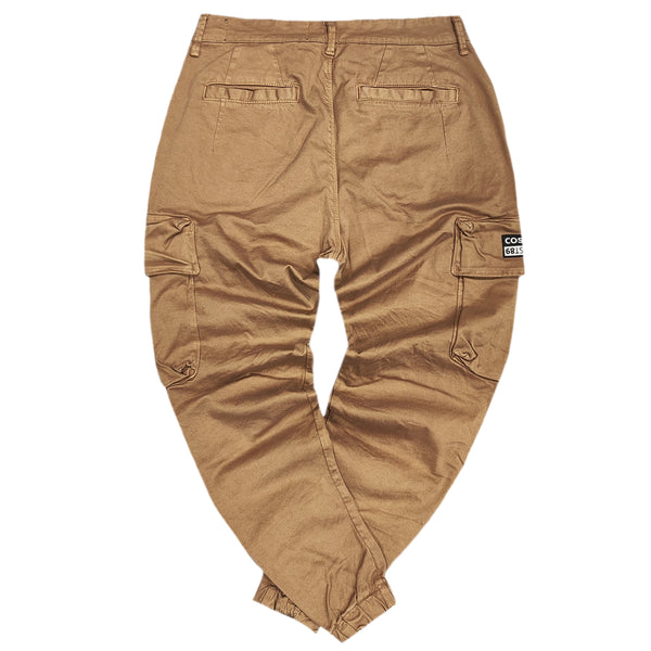 Ανδρικό Παντελόνι Cosi jeans - 62-fosse - w23 - splashed elasticated cargo καφέ