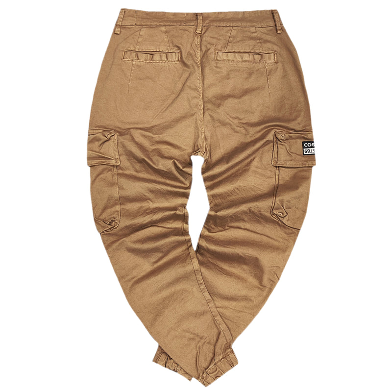 Cosi jeans - 62-fosse - w23 - splashed elasticated cargo - camel