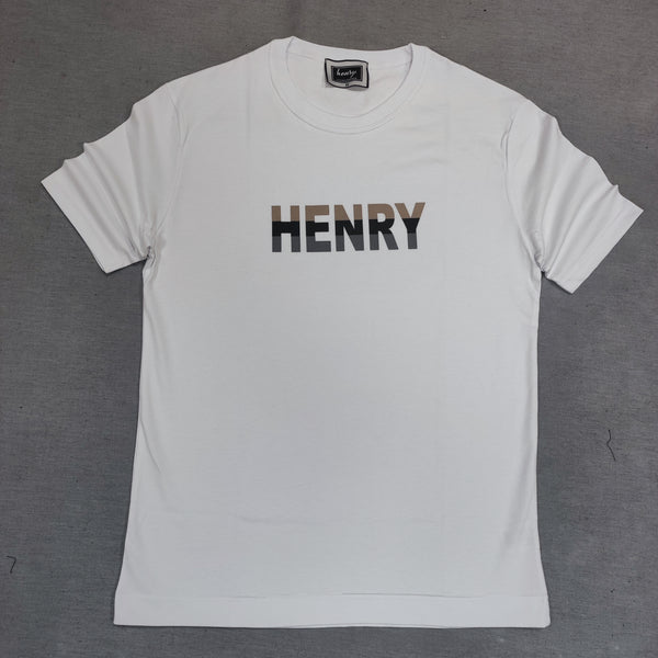 Henry clothing - 3-436 - tricolor logo tee - white