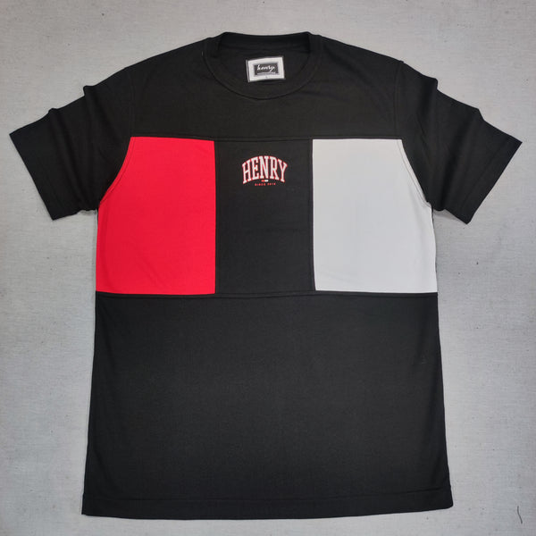 Henry clothing - 3-220 - tri color jersey tee - black