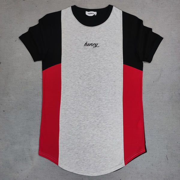 Henry clothing - 3-211 - tri color tee - black