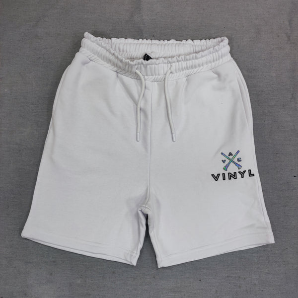 Vinyl art clothing - 05970-02 - elevated logo shorts - white