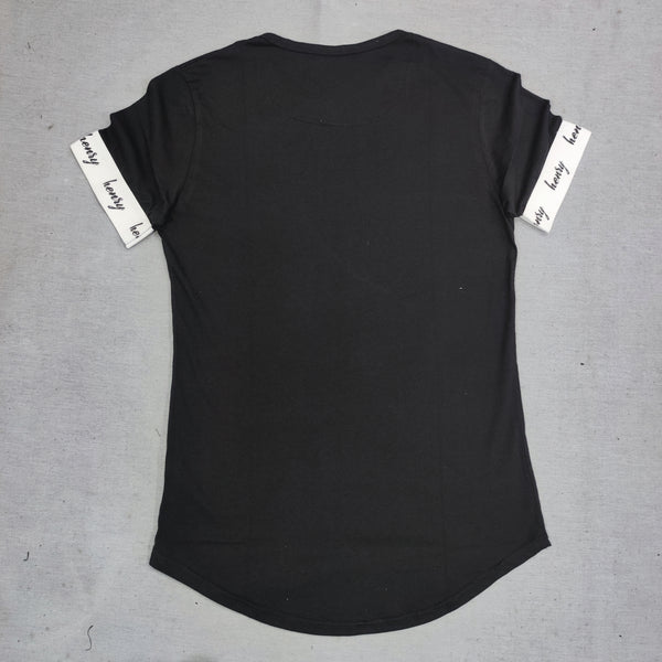 Henry clothing - 3-199 - sleeve tape t-shirt - black