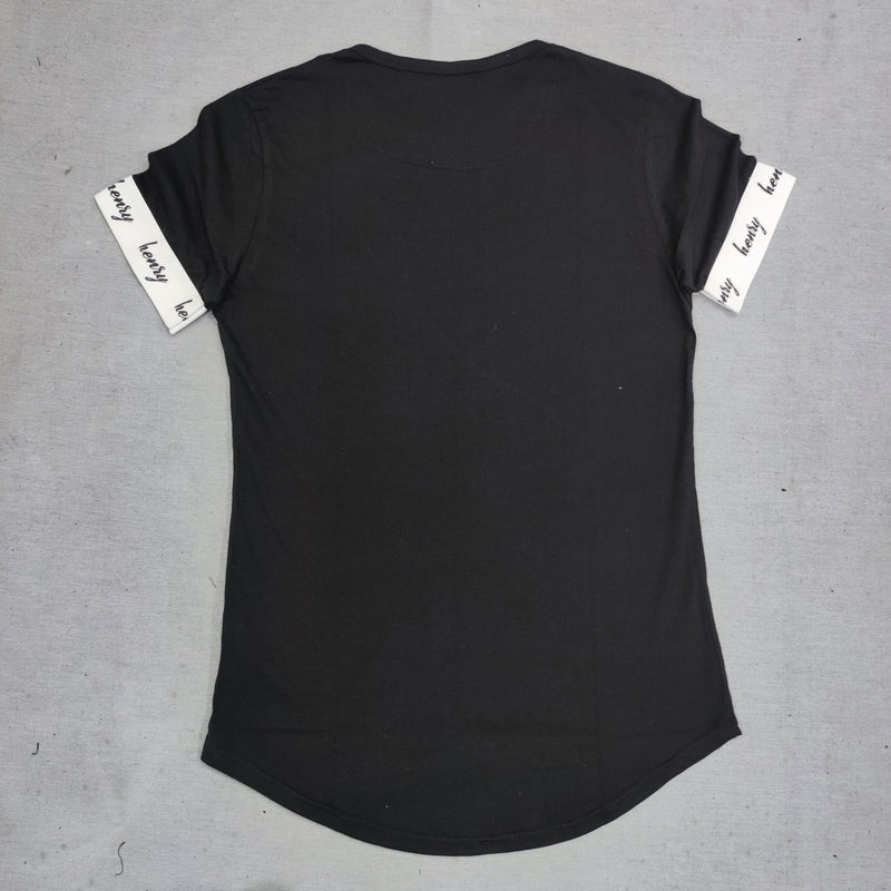 Henry clothing - 3-199 - sleeve tape t-shirt - black