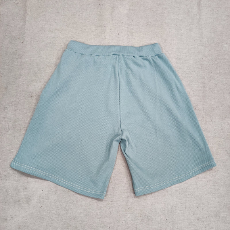 Close society - S24-900 - white patch spring shorts - teal