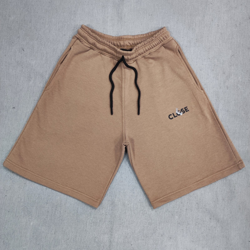 Ανδρική βερμούδα Close society - S24-406 - buggs logo shorts καφέ